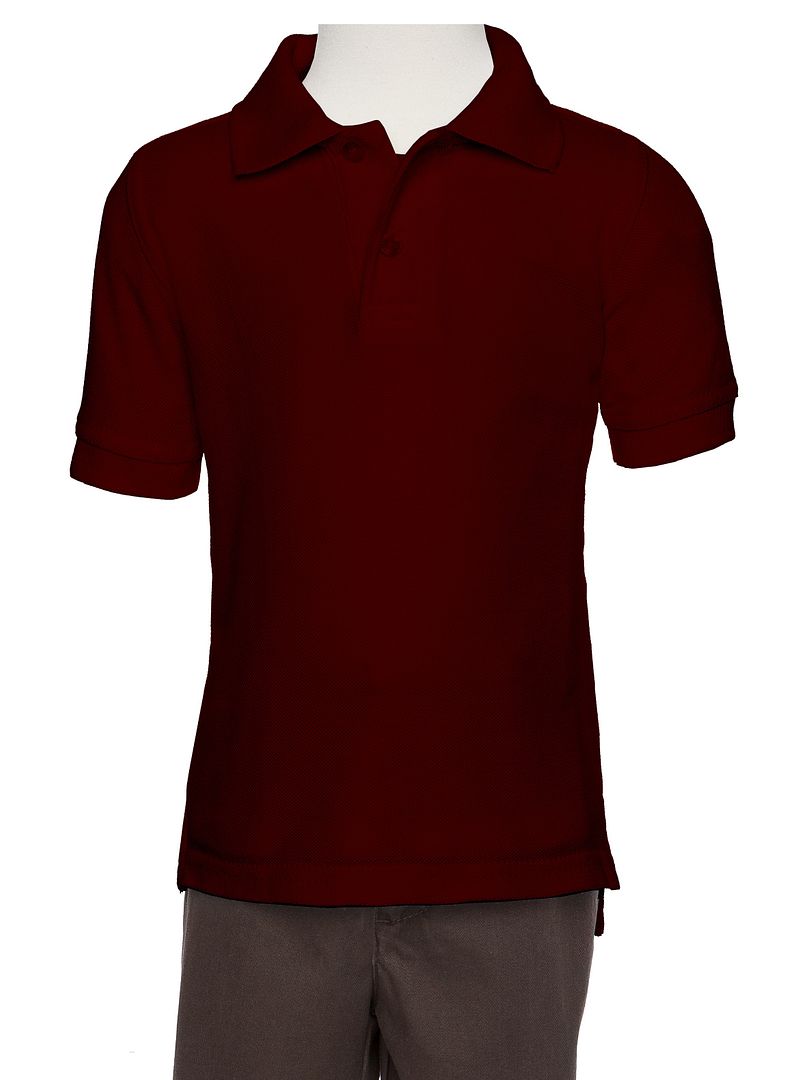 Boys Burgundy Wrinkle-Free Polo Shirt