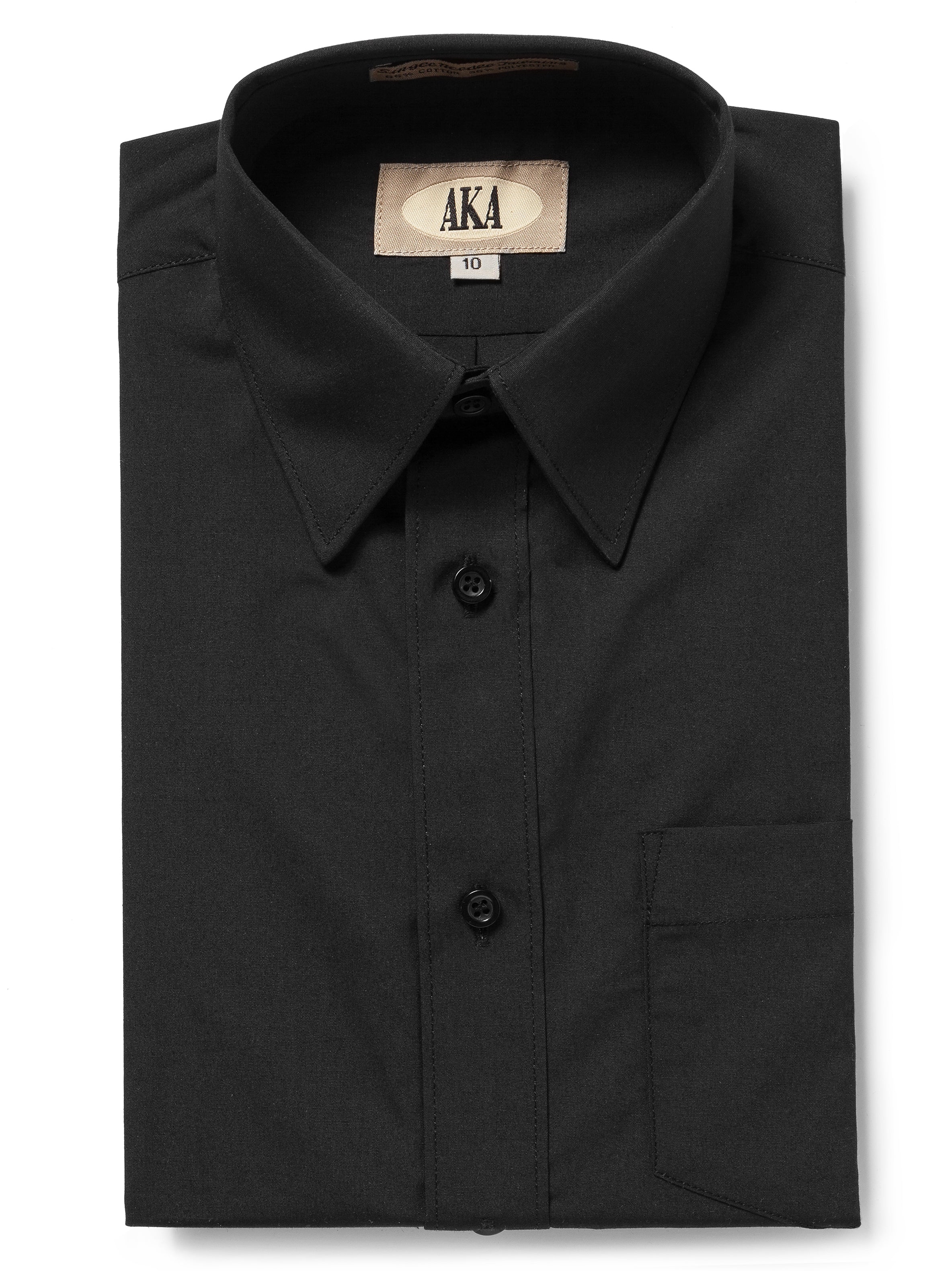 Black Classic Fit Solid Long Sleeve Dress Shirt