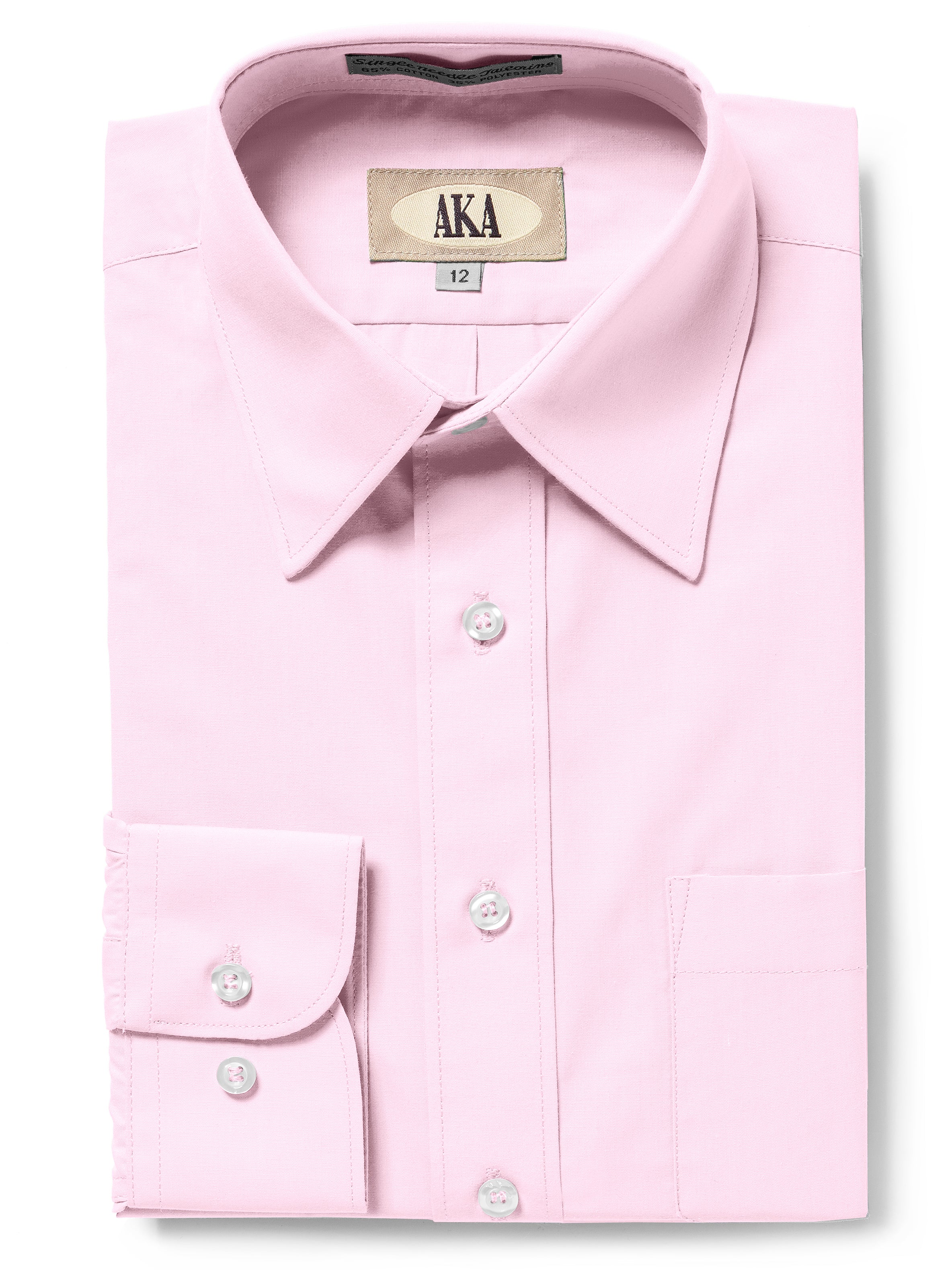 Pink Classic Fit Solid Long Sleeve Dress Shirt