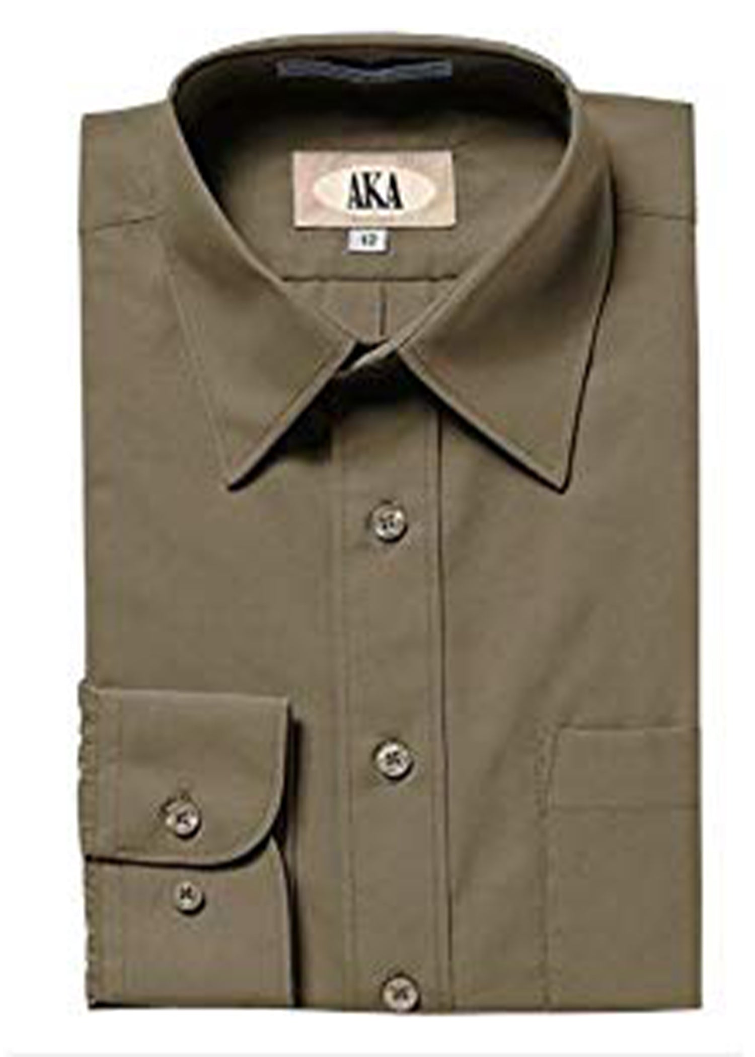 Light Grey Classic Fit Solid Long Sleeve Dress Shirt