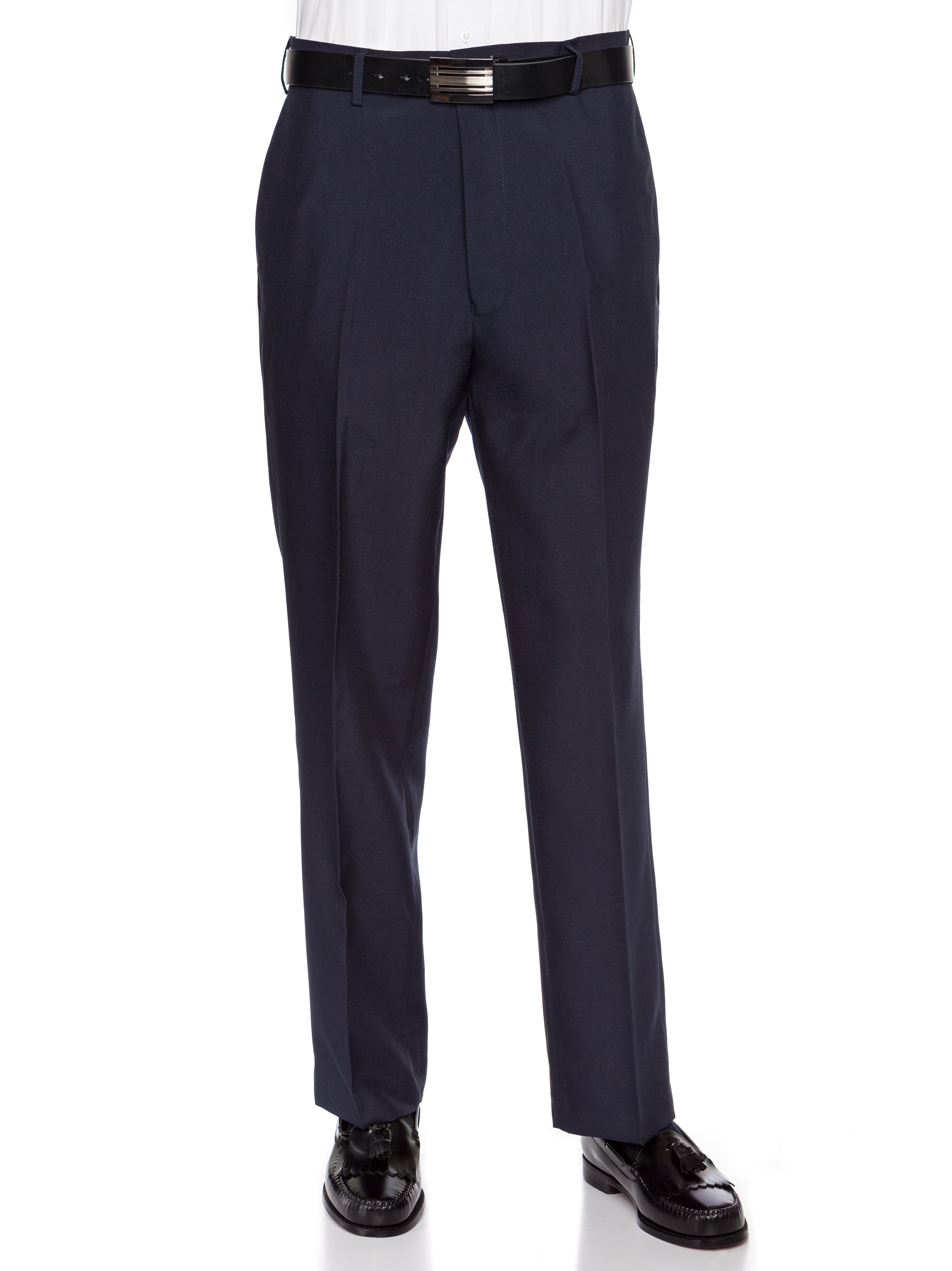 Men's Navy Flat Front Dress Pant Modern Fit - Perfect for Every Day!