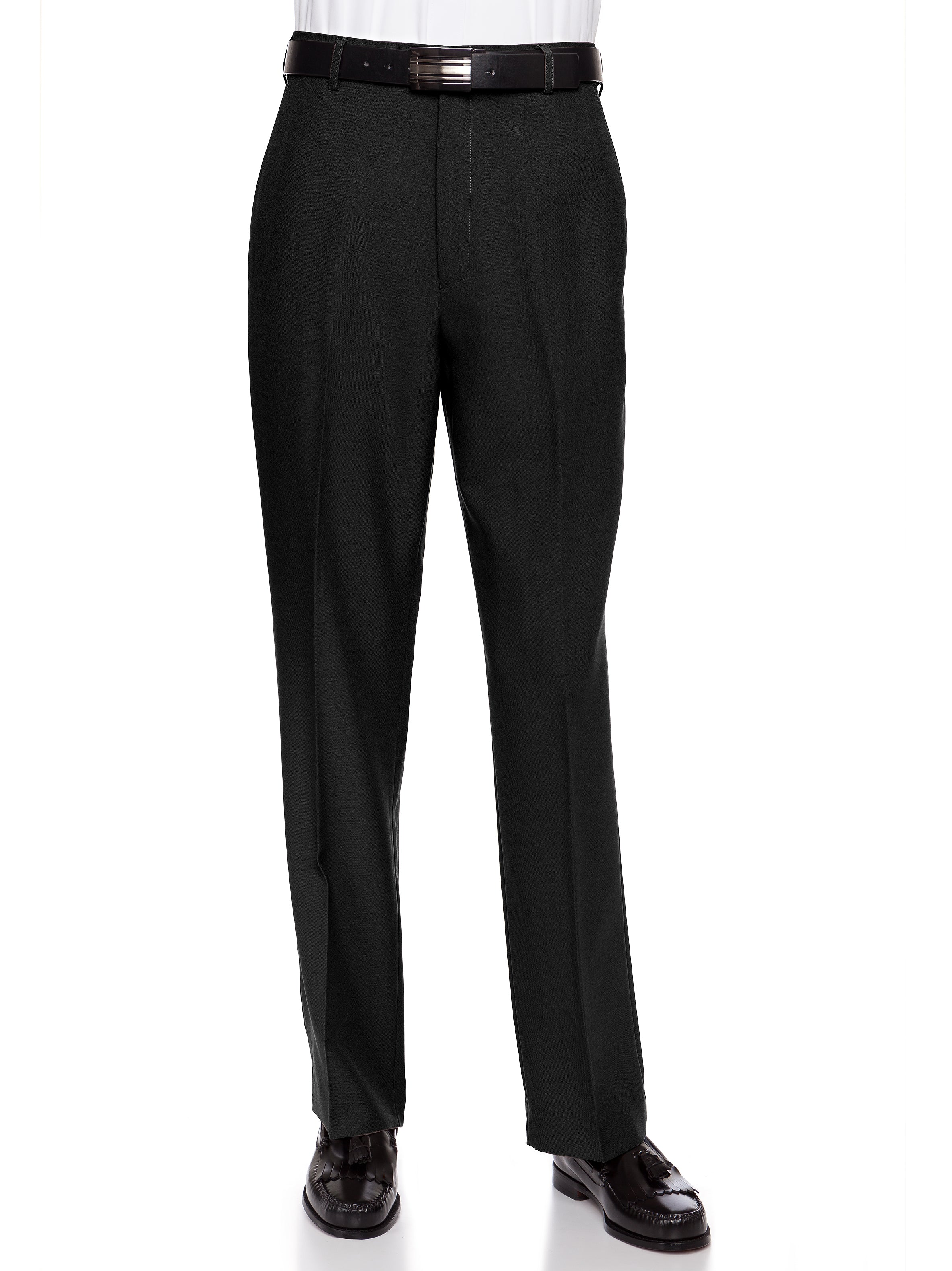 Men's Black Flat Front Dress Pant Modern Fit - Perfect for Every Day!