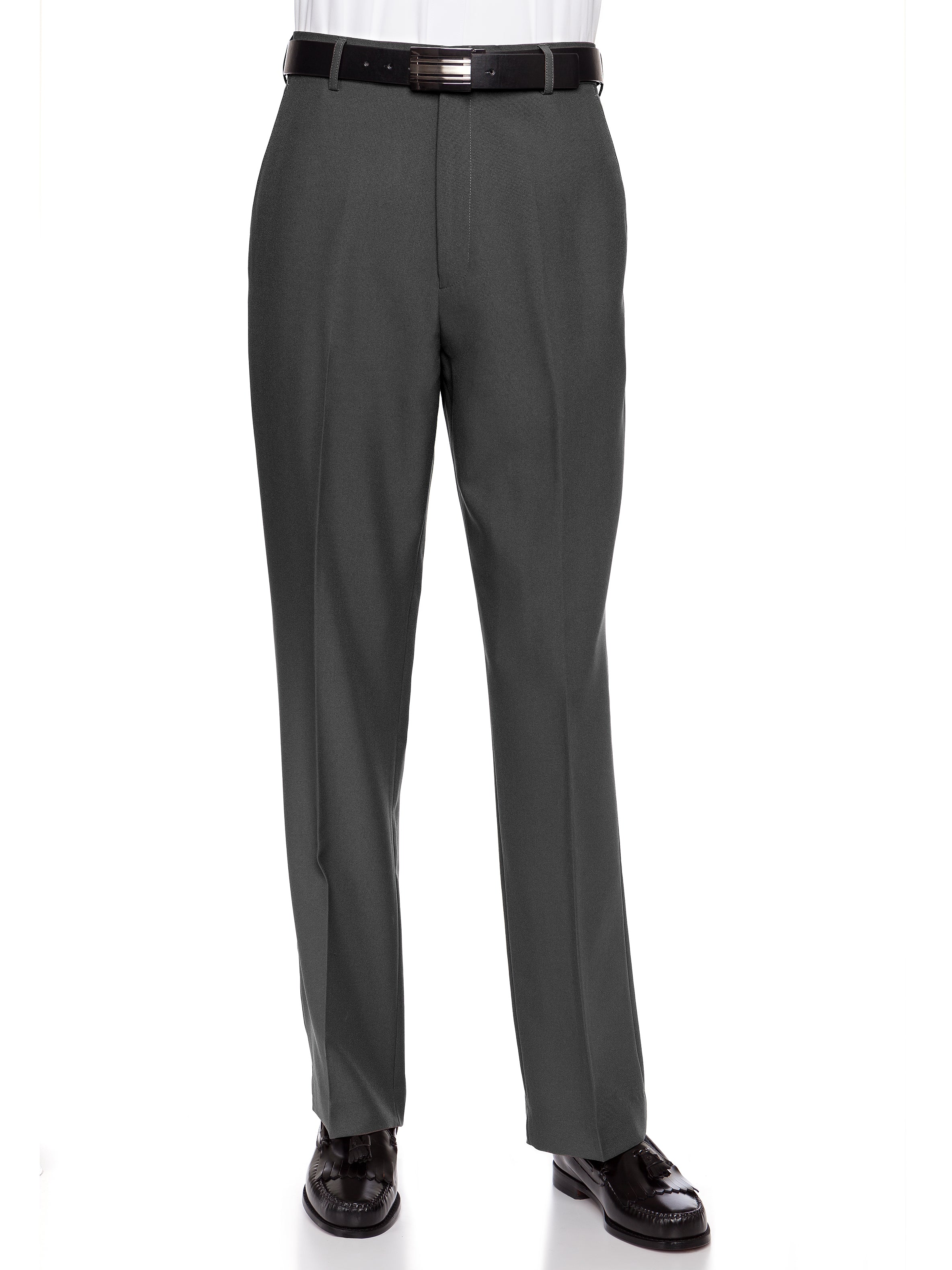 Men's Charcoal Flat Front Dress Pant Modern Fit - Perfect for Every Day!