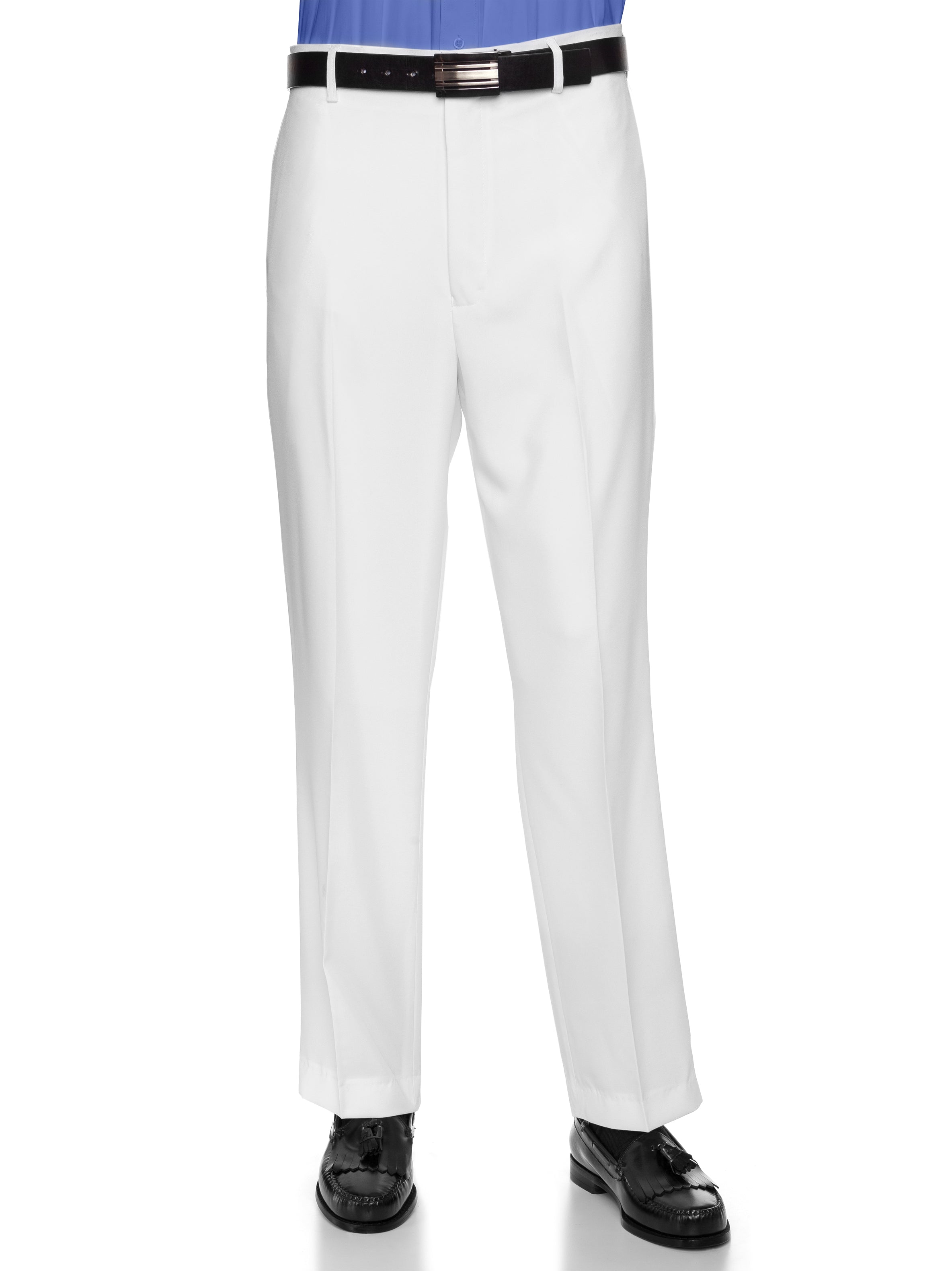 Men's White Flat Front Dress Pant Modern Fit - Perfect for Every Day!