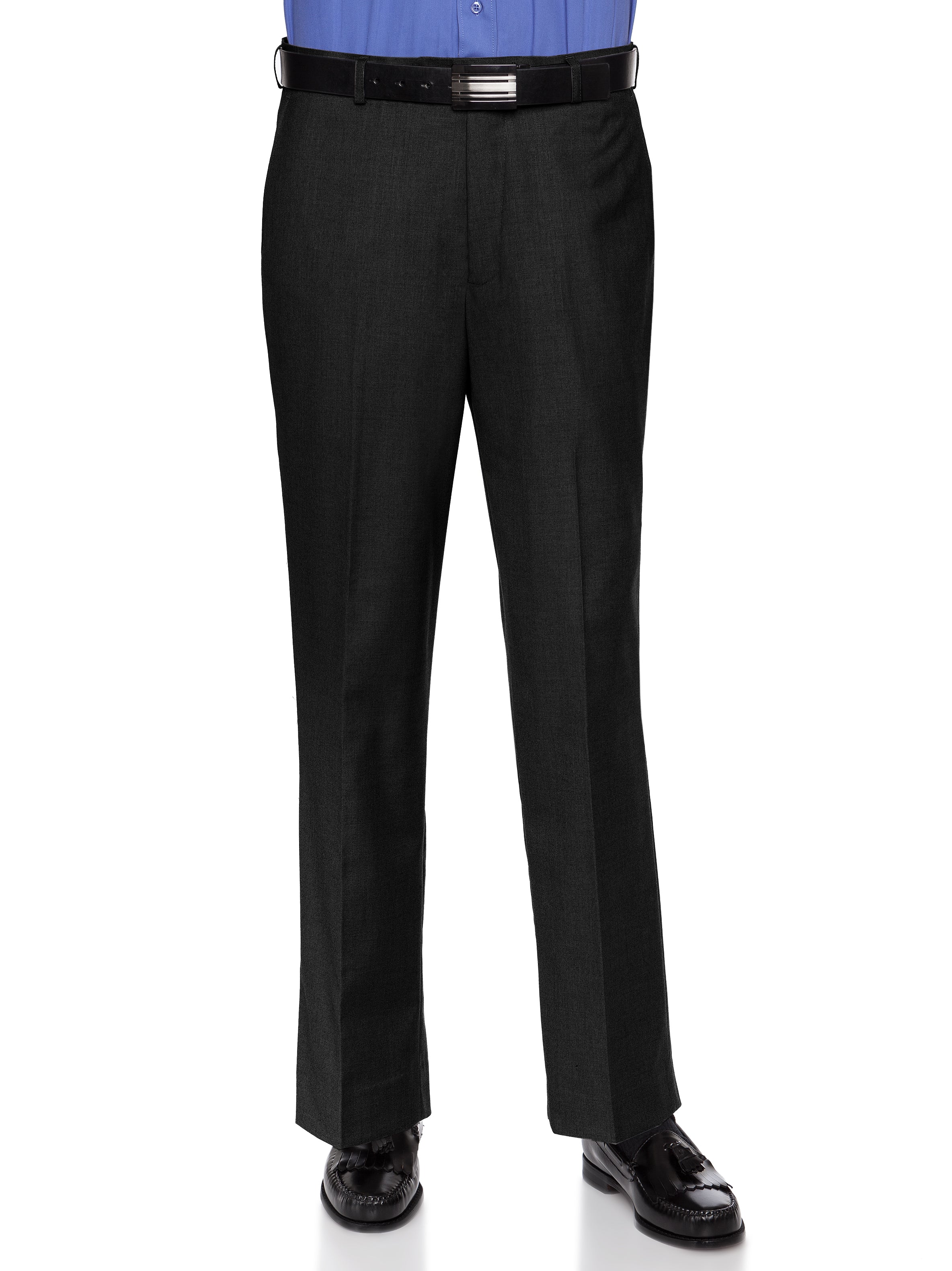 RGM Mens Slim fit Dress Pants Flat-Front - Modern Formal Business Wrinkle Free No Iron - Extra Large Sizes