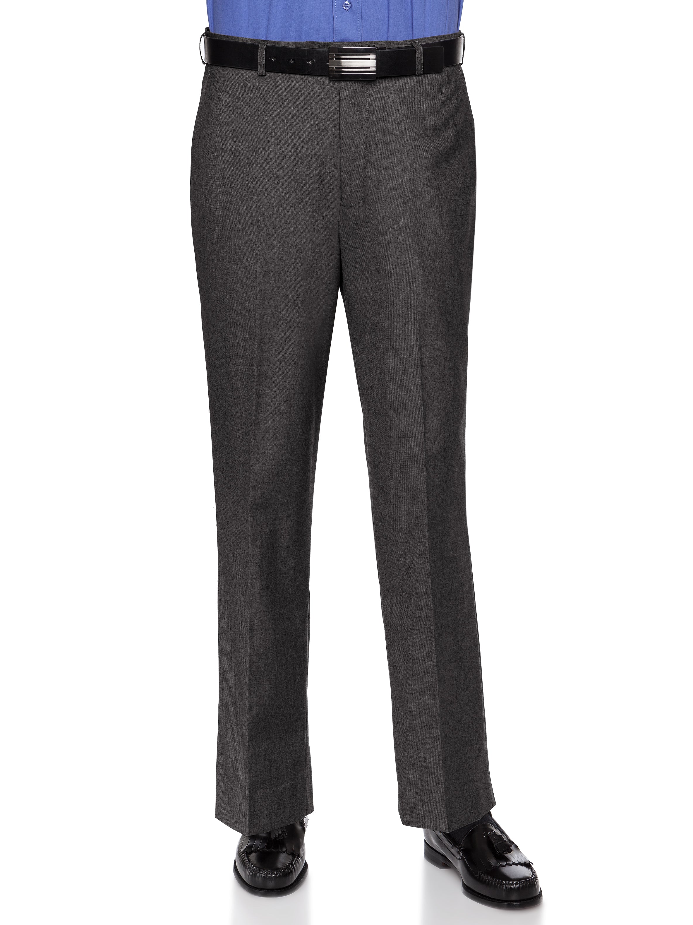 RGM Mens Slim fit Dress Pants Flat-Front - Modern Formal Business Wrinkle Free No Iron - Extra Large Sizes