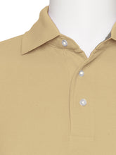 Load image into Gallery viewer, Men's Sand Solid Polo Shirt Classic Fit - Pique Chambray Collar- Short Sleeve