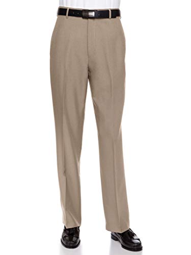 Men's Tan Flat Front Dress Pant Modern Fit - Perfect for Every Day! Classic Mens Direct Men's Tan Flat Front Dress Pant Modern Fit - Perfect for Every Day! Classic Mens Direct