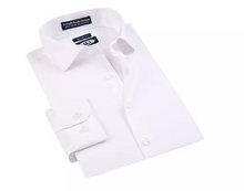 Load image into Gallery viewer, White Classic Fit Solid Short Sleeve Dress Shirt