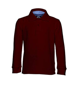 Boys Burgundy Wrinkle-Free Polo Shirt