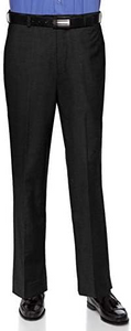 Mens Slim fit Dress Pants Flat-Front - Modern Formal Business Wrinkle Free No Iron Black 40Wx30L
