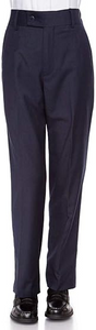 Boys Dress Pants Flat-Front - Slim fit Dress Slacks - Navy-poly-rayon