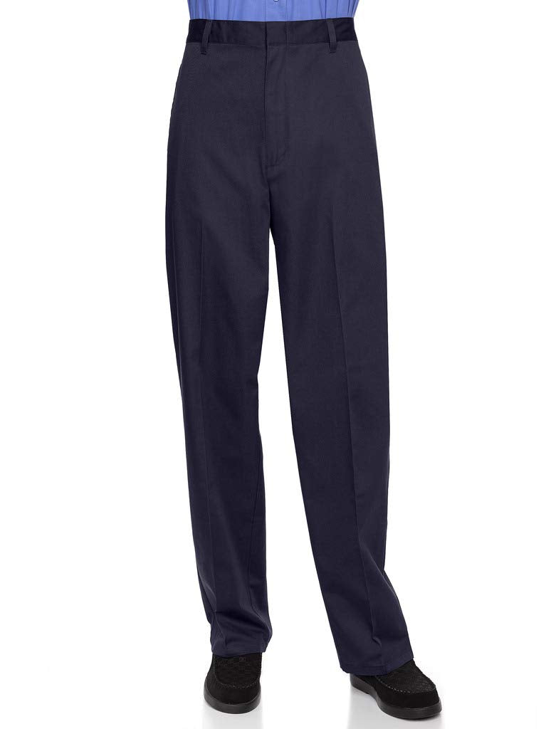 AKA Men’s Half-Elastic Flat-Front Twill Pants – Relaxed Fit