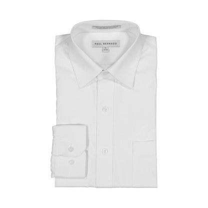 AKA Boys’ White-on-White Long Sleeve Dress Shirt