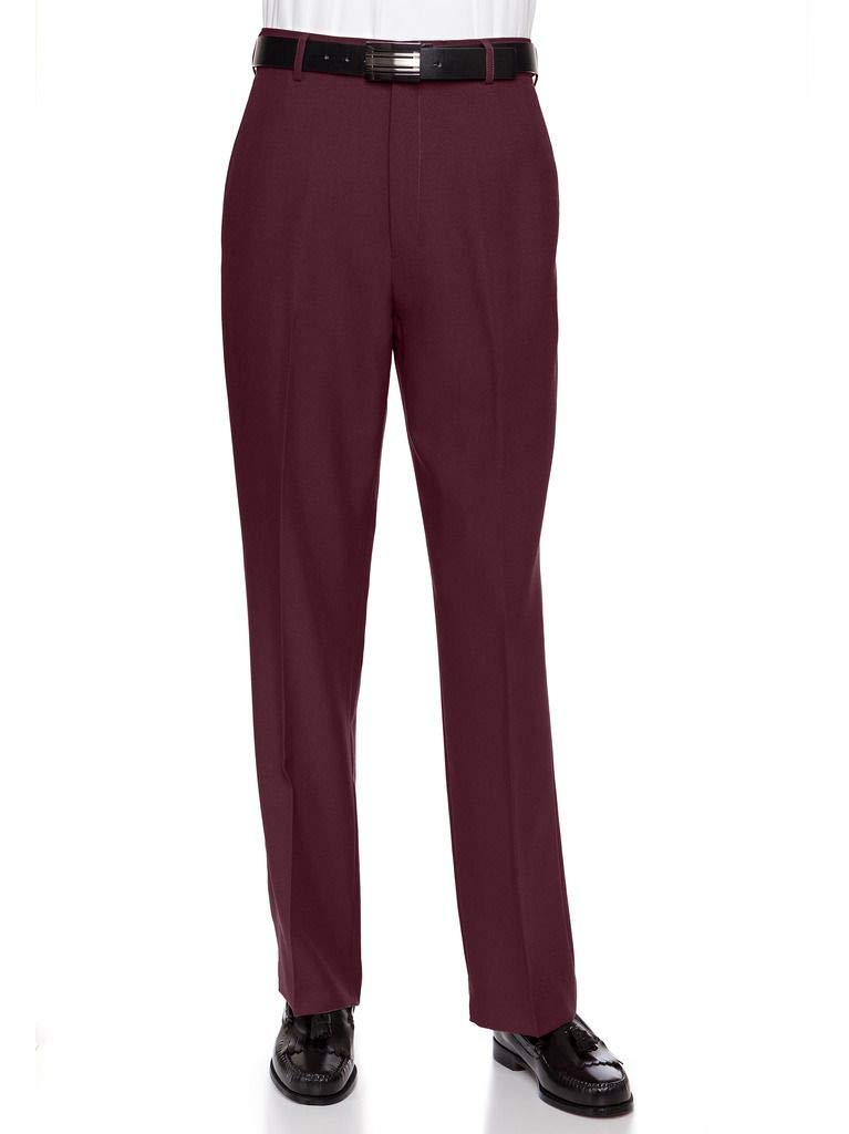 RGM Men’s Modern Fit Flat-Front Tropical-Weight Dress Pants