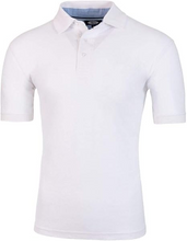 Load image into Gallery viewer, AKA Men&#39;s Solid Polo Shirt Classic Fit - Pique Chambray Collar Comfortable Quality - White
