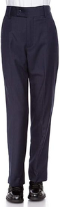 Boys Pant with Two Side Two Back Pockets Non-Elastic Waistband, Slim Pants for Boys Goes with Any Shirt Suit Jacket - Navy