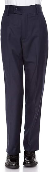 Boys Dress Pants Flat-Front Skinny fit Slacks - Poly Rayon Giovanni Uomo Navy 12