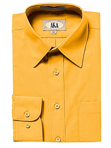 AKA Essentials Boys’ Solid Long Sleeve Dress Shirt – Slim Fit