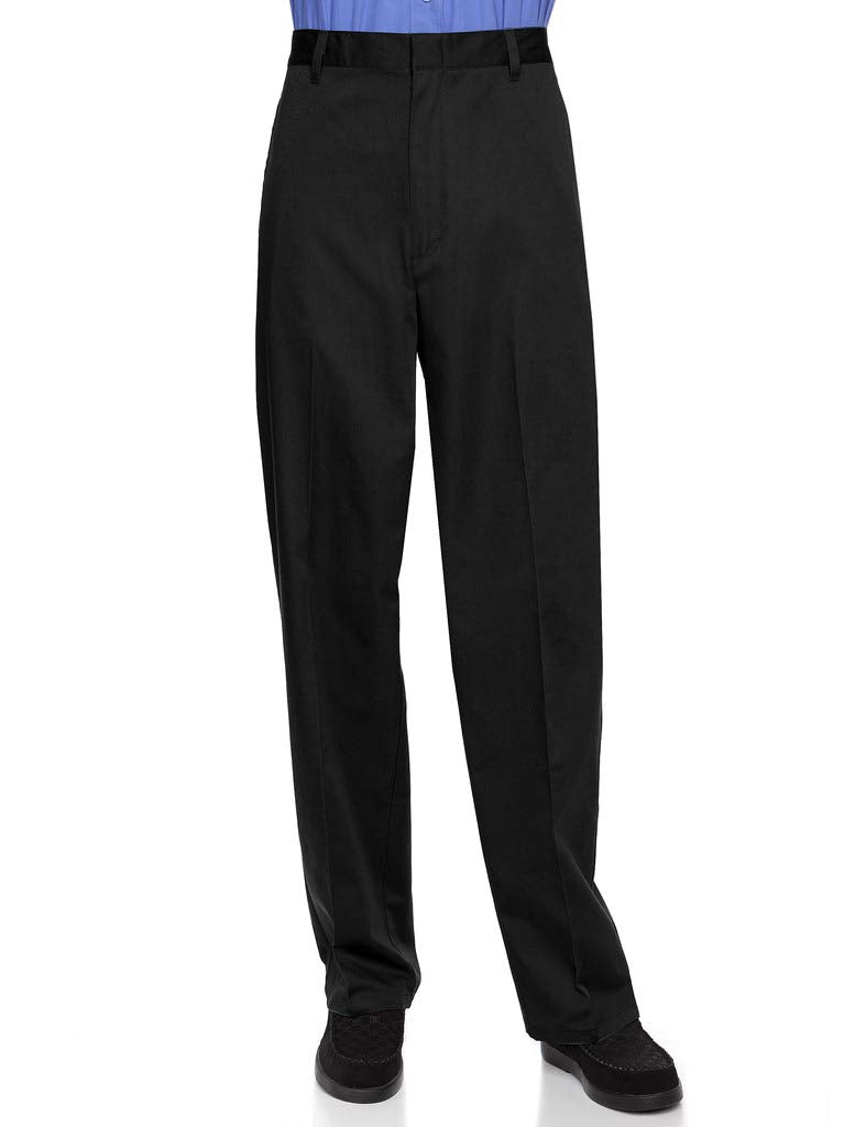 AKA Men’s Half-Elastic Flat-Front Twill Pants – Relaxed Fit
