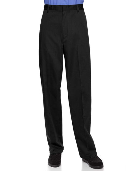 AKA Men’s Half-Elastic Flat-Front Twill Pants – Relaxed Fit