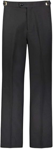 Men's Tuxedo Pants Side Satin Stripe - Pleated Or Flat Front - Black - Flat Front