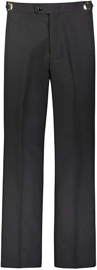 Men's Tuxedo Pants Side Satin Stripe - Pleated Or Flat Front - Black - Flat Front