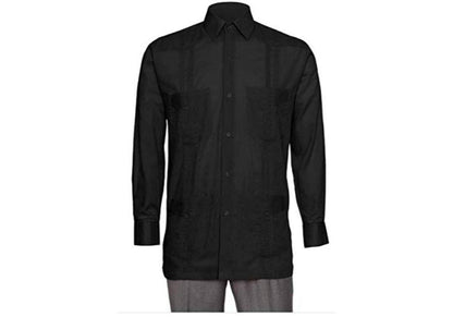 Gentlemen’s Collection Long Sleeve Guayabera Shirt