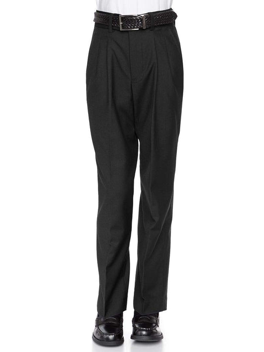 RGM Boys’ Pleated-Front Poly/Rayon Dress Pants – Regular & Husky