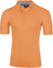 Load image into Gallery viewer, AKA Men&#39;s Solid Polo Shirt Classic Fit - Pique Chambray Collar Comfortable Quality - Tangerine
