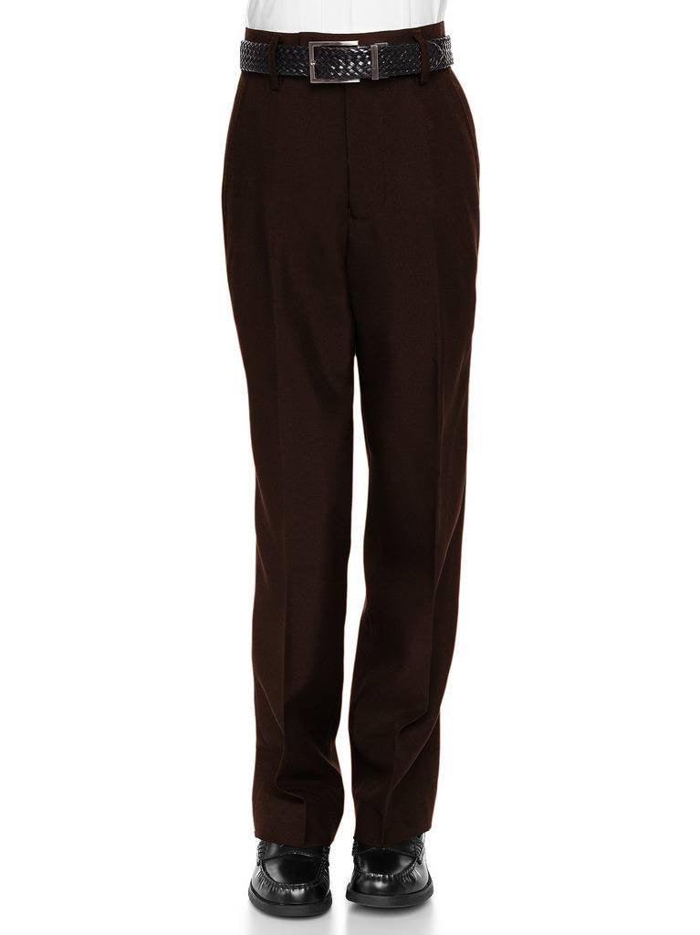 RGM Boys’ Slim Fit Flat-Front Dacron Dress Pants – Regular & Husky
