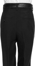 Load image into Gallery viewer, Boys Pant with Two Side Two Back Pockets Non-Elastic Waistband, Slim Pants for Boys Goes with Any Shirt Suit Jacket - Black-poly-rayon
