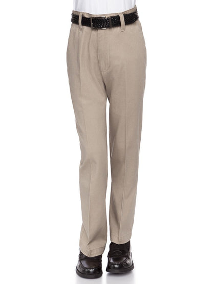 AKA Boys’ Flat-Front Non-Elastic Cotton Twill Pants