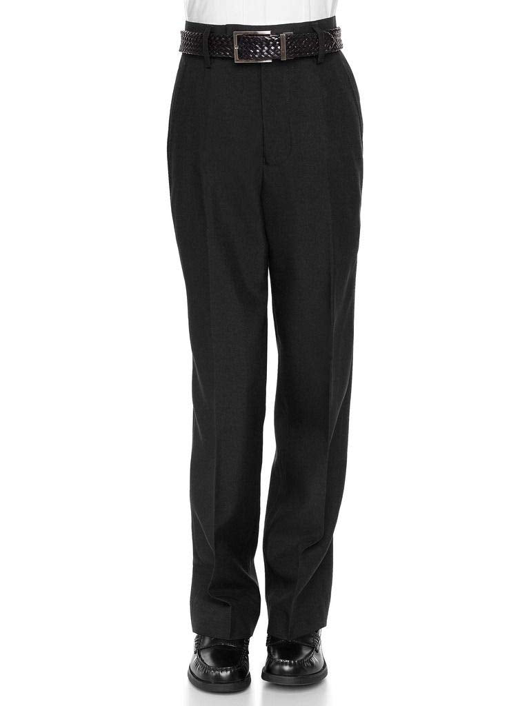RGM Boys’ Slim Fit Flat-Front Dacron Dress Pants – Regular & Husky