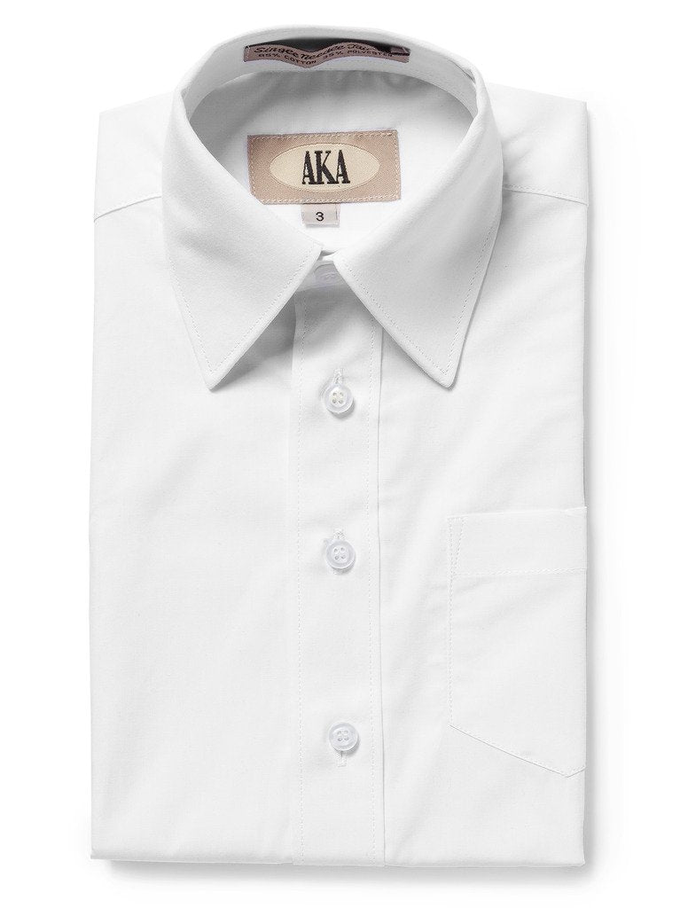AKA Essentials Boys’ Solid Short Sleeve Dress Shirt – Regular Fit