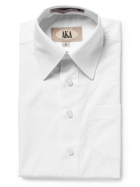 AKA Essentials Boys’ Solid Short Sleeve Dress Shirt – Regular Fit