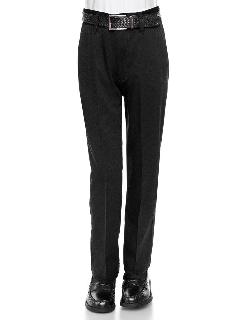 AKA Boys’ Flat-Front Non-Elastic Cotton Twill Pants