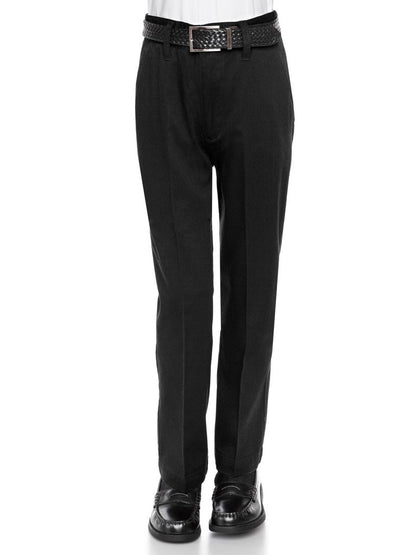 AKA Boys’ Flat-Front Non-Elastic Cotton Twill Pants