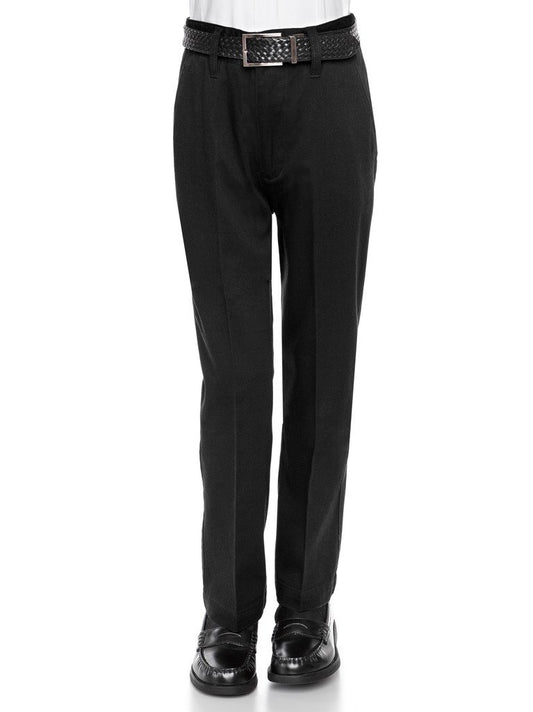 AKA Boys’ Flat-Front Non-Elastic Cotton Twill Pants