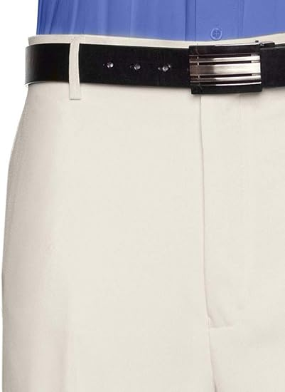 Men's Flat Front Dress Pant Modern Fit - Perfect for Every Day! - Cream