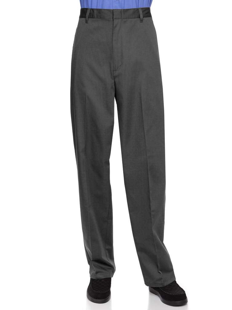 AKA Men’s Half-Elastic Flat-Front Twill Pants – Relaxed Fit
