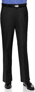 Mens Slim fit Dress Pants Flat-Front - Modern Formal Business Wrinkle Free No Iron Black 40Wx30L