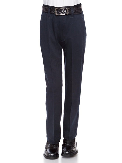 AKA Boys’ Flat-Front Non-Elastic Cotton Twill Pants