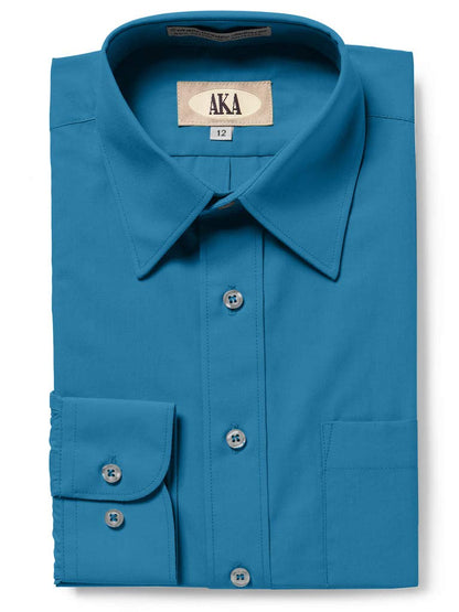 AKA Essentials Boys’ Solid Long Sleeve Dress Shirt – Slim Fit