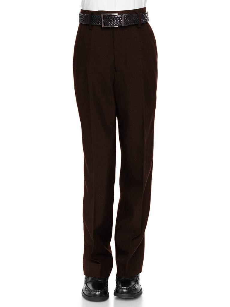 RGM Boys’ Slim Fit Flat-Front Dacron Dress Pants – Regular & Husky