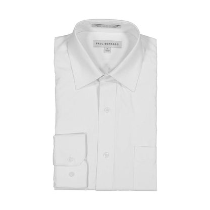 AKA Boys’ White-on-White Long Sleeve Dress Shirt
