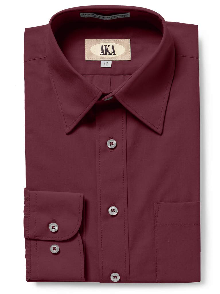 AKA Essentials Boys’ Solid Long Sleeve Dress Shirt – Slim Fit