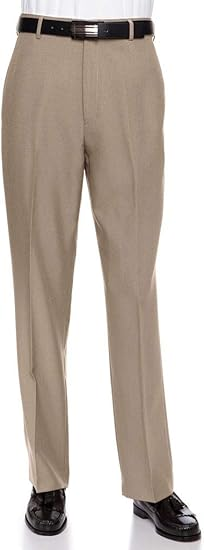 Men's Flat Front Dress Pant Modern Fit - Perfect for Every Day! - Tan
