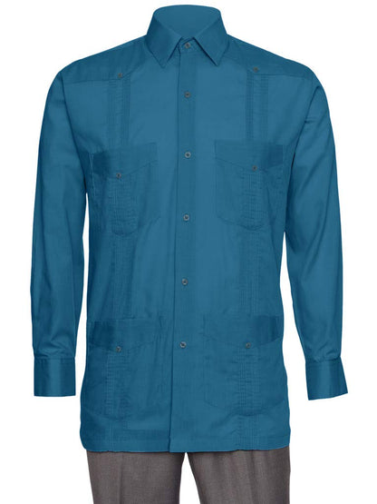 Gentlemen’s Collection Long Sleeve Guayabera Shirt