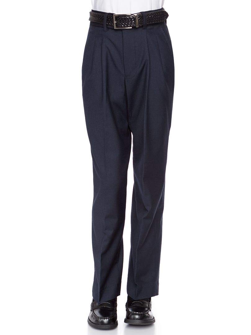 RGM Boys’ Pleated-Front Poly/Rayon Dress Pants – Regular & Husky